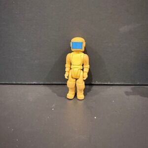 Vintage Yellow Astronaut Robot Action Figure Toy Blue Visor Retro Sci Fi